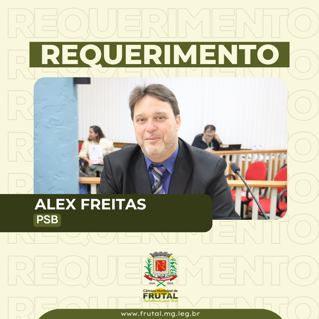 Vereador Alex Freitas solicita prestação de contas das suplementações orçamentárias realizadas em 2025