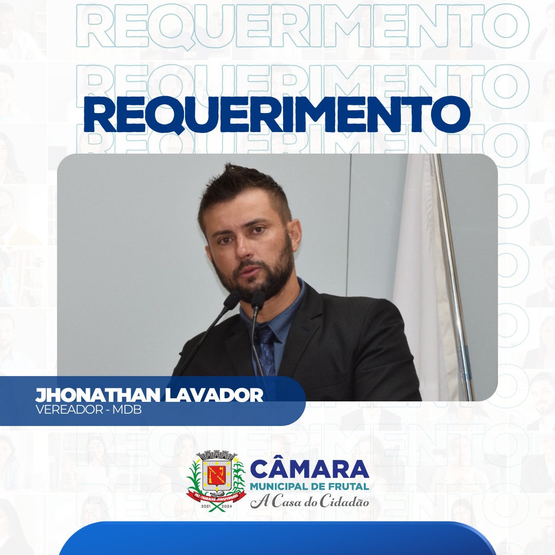 Vereador Jhonathan Lavador solicita valores do duodécimo da Câmara que foram devolvidos à Prefeitura